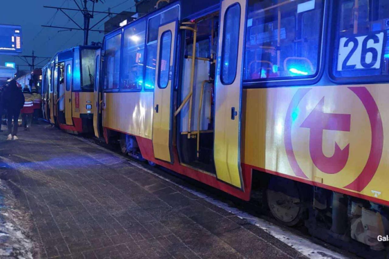 zderzenie tramwajów na Bielanach | fot. Sylwia J./facebook
