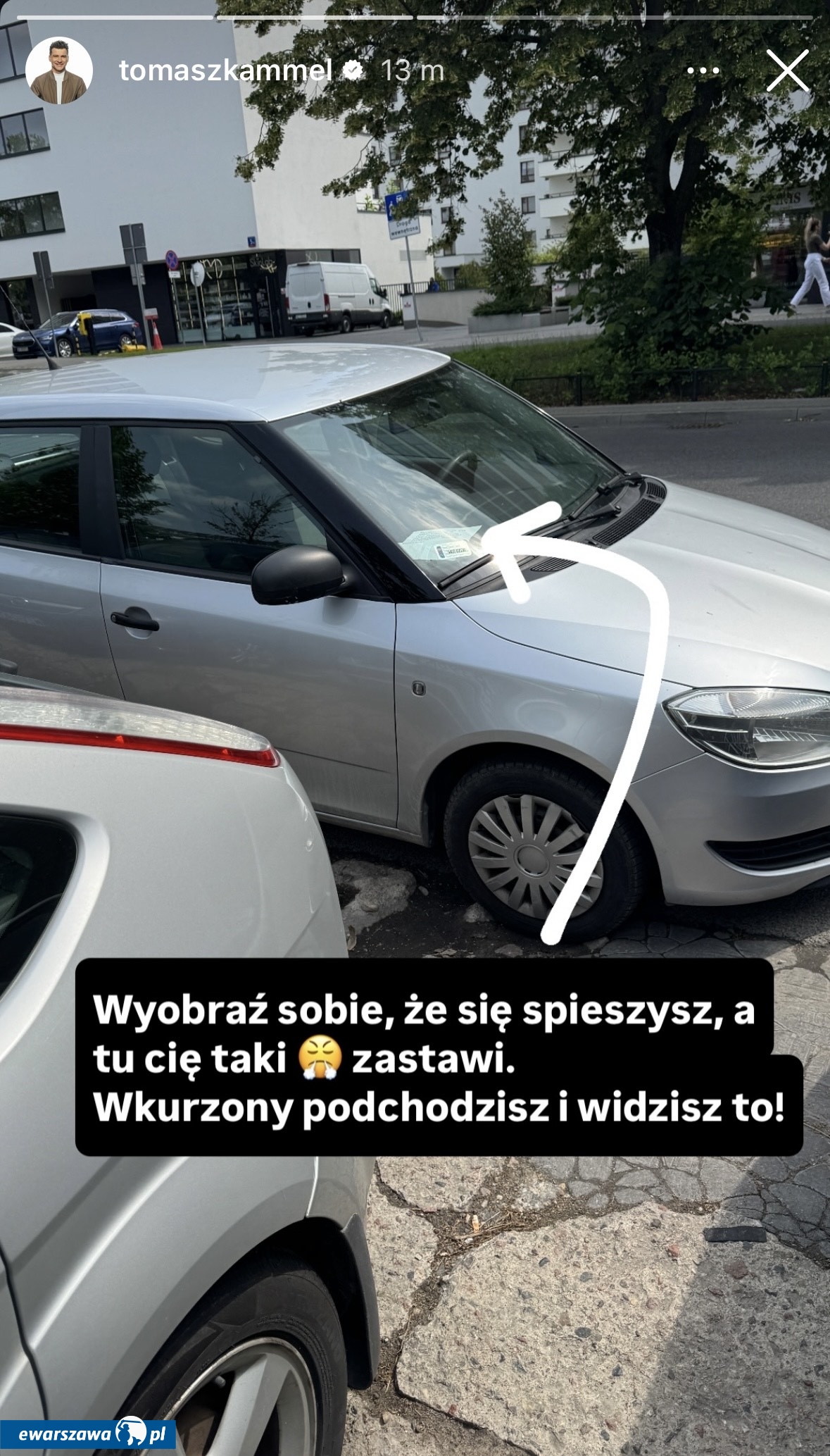 Zastawiony samochód Tomasza Kammela | fot. instagram.com/tomaszkammel