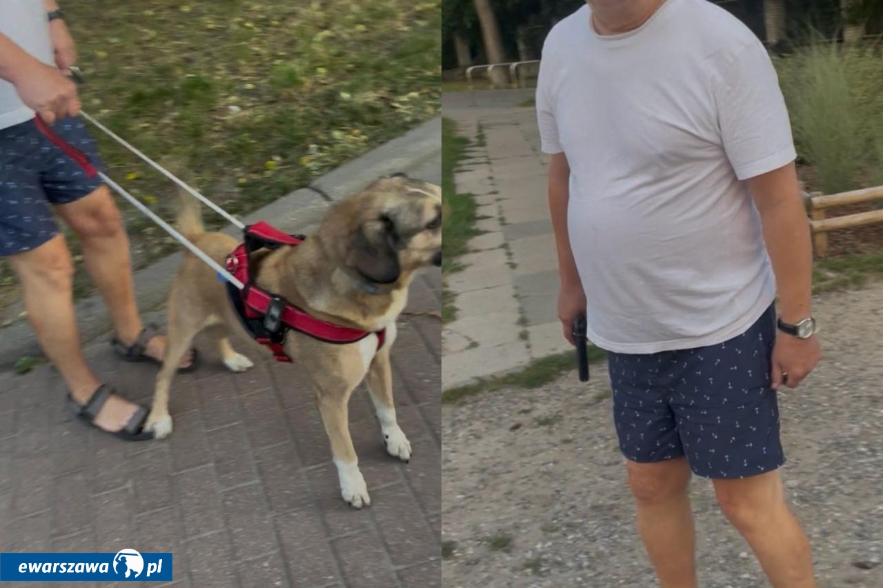 mężczyzna z Reksiem z Woli | fot. Marta K. /facebook