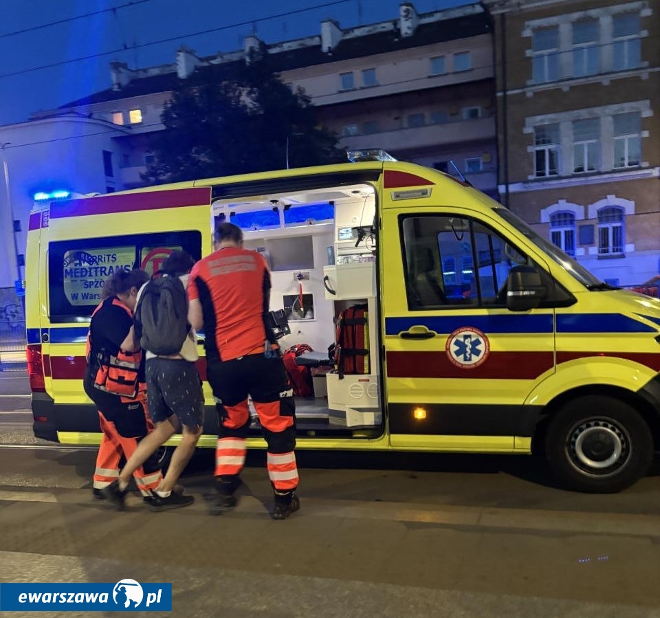 poszkodowany na Pradze-Północ | fot. Bartosz Pańczyk