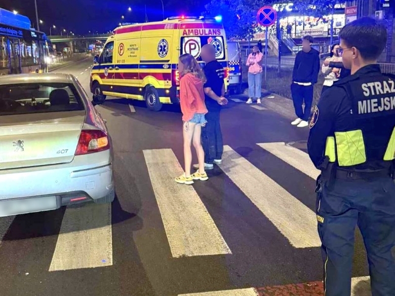 potrącenie pieszego na Mokotowie | fot. strazmiejska.waw.pl
