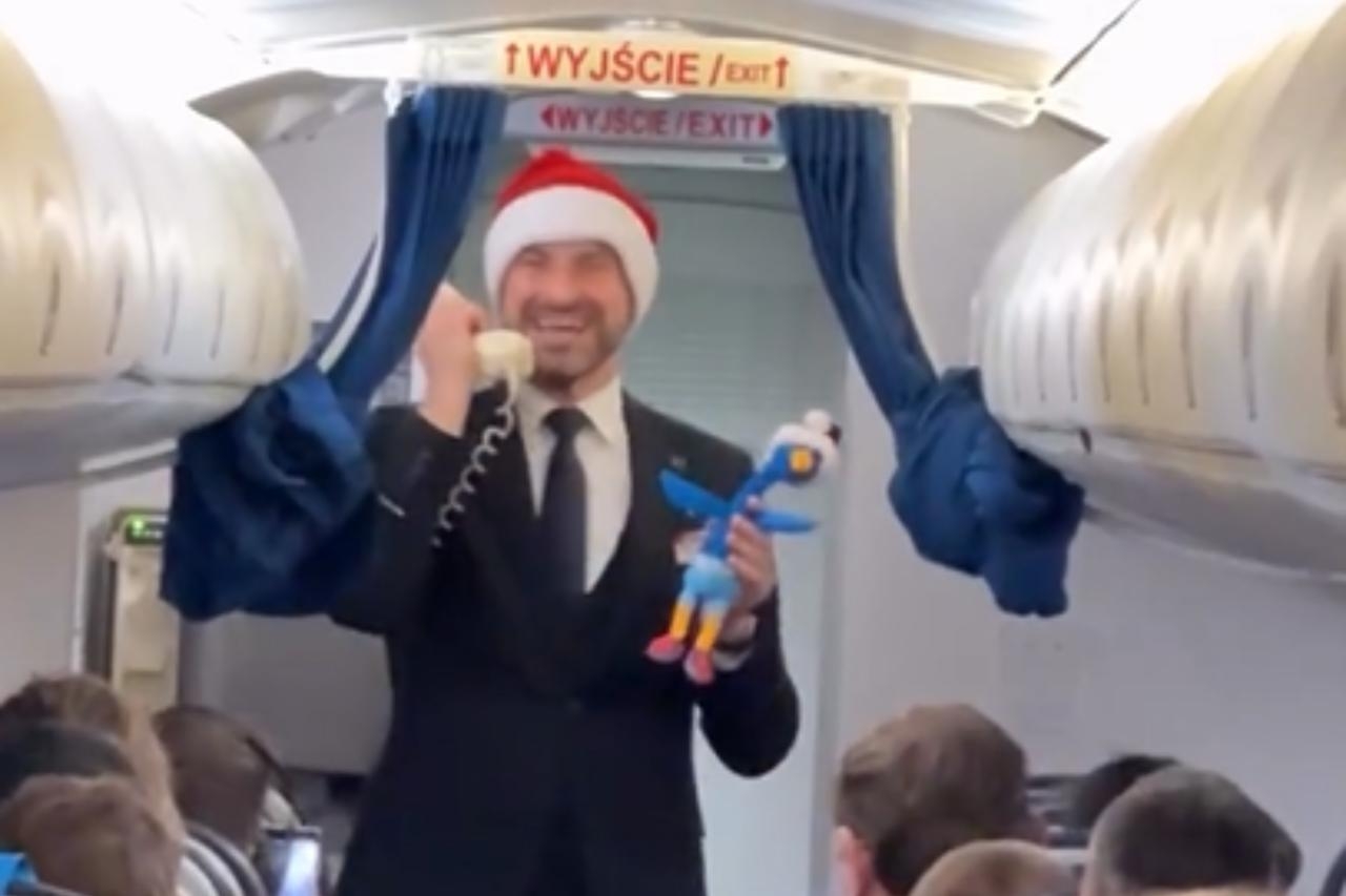 Steward Łukasz śpiewa na pokładzie LOT-u | fot. instagram.com/luqonair
