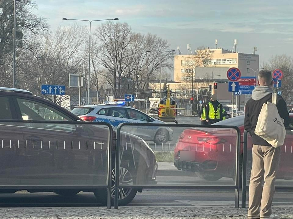 śmigłowiec LPR na Puławskiej | fot. Marta G./facebook