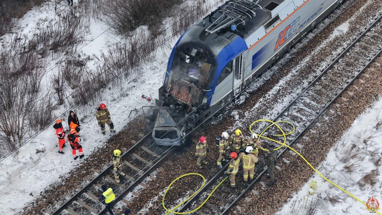 pożar pociągu | fot. https://www.facebook.com/OSPBlonie