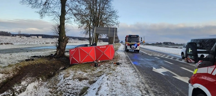 wypadek 33-latka w Sulęcinie Włościańskim | fot. OSP KSRG Stary Lubotyń