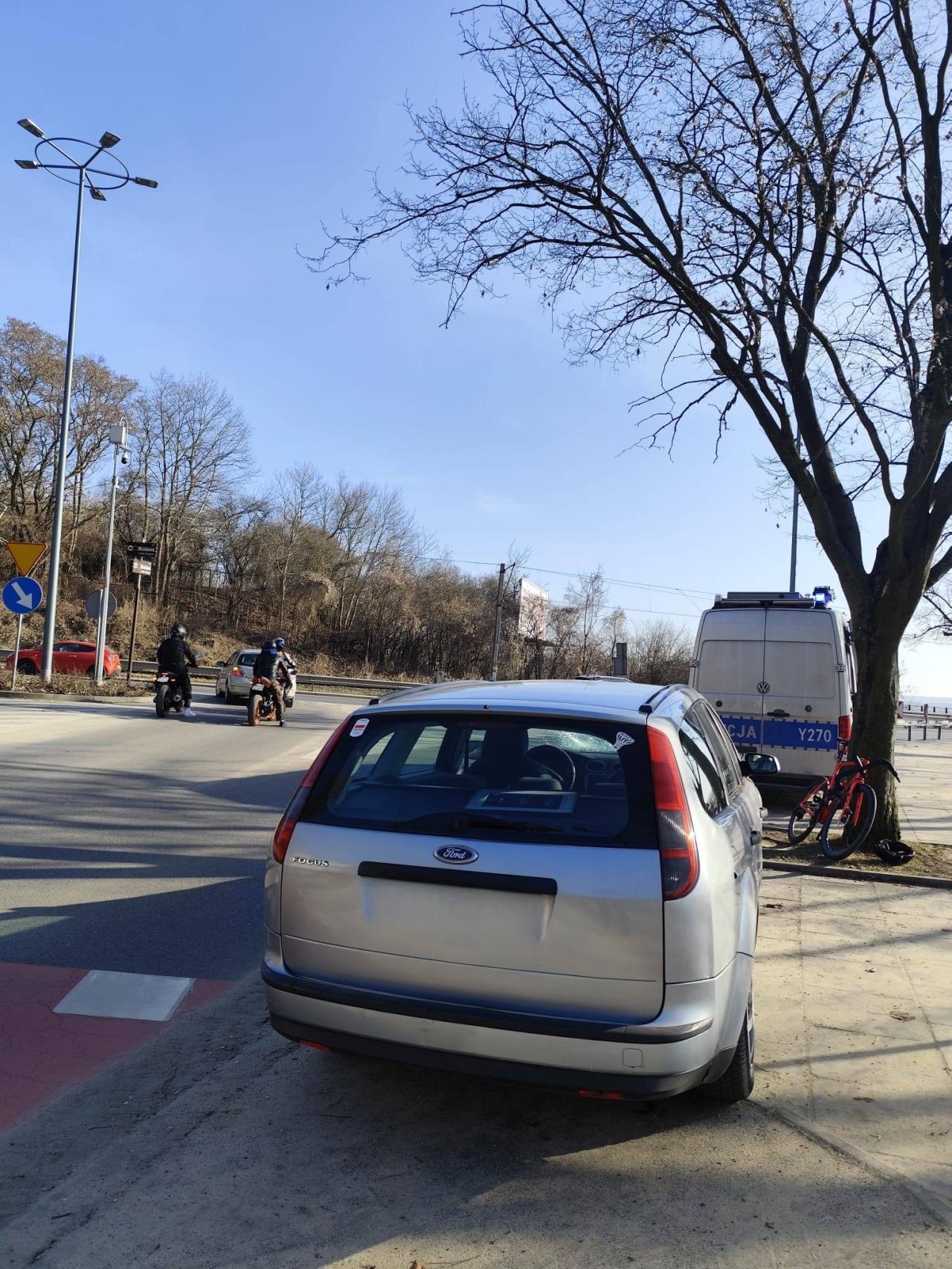 wypadek rowerzysty w Płocku | fot. Komenda Miejska Policji w Płocku