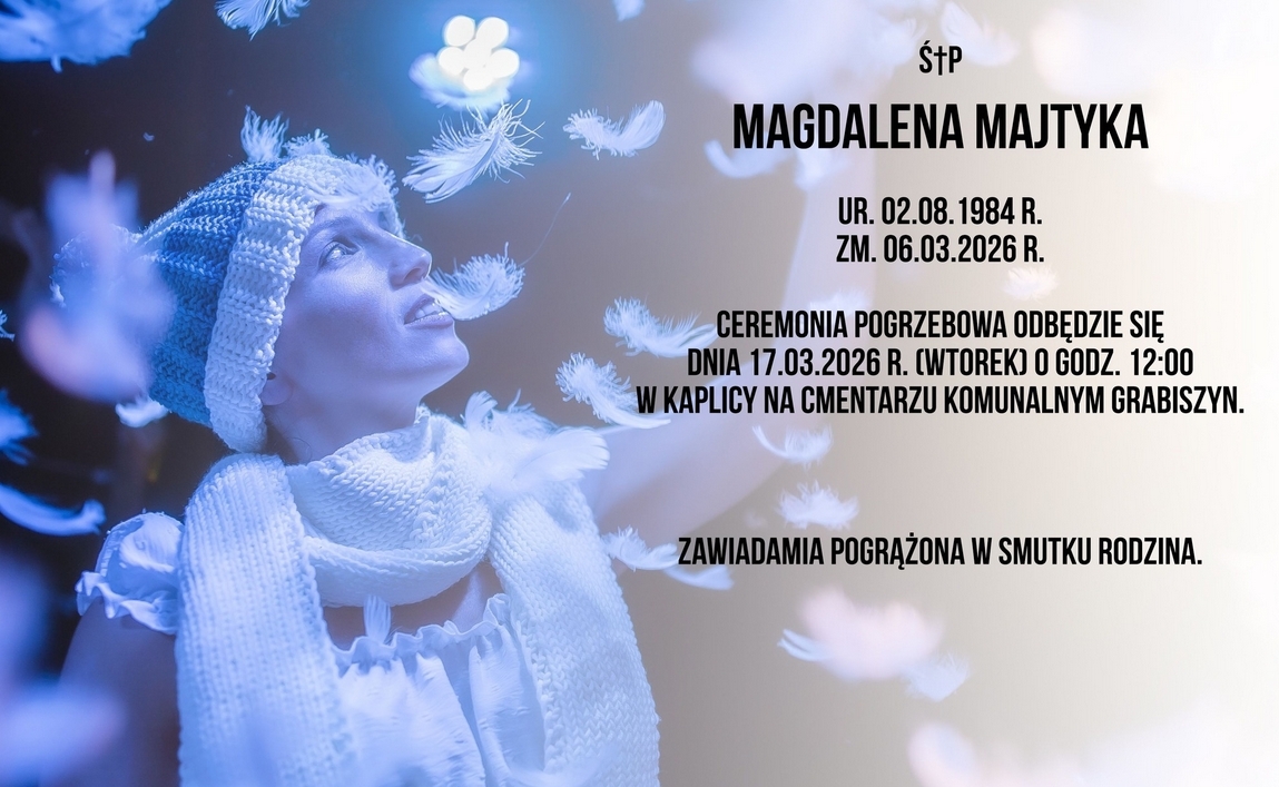 nekrolog Magdaleny Majtyki | fot. facebook.com/piotr.bartos.84