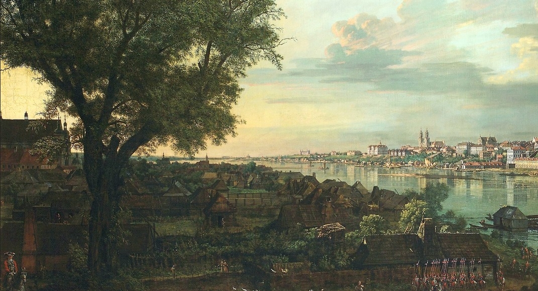 Fragment widoku Warszawy od strony Pragi autorstwa Canaletta; 1770 rok | fot. Zarząd Dróg Miejskich Warszawa