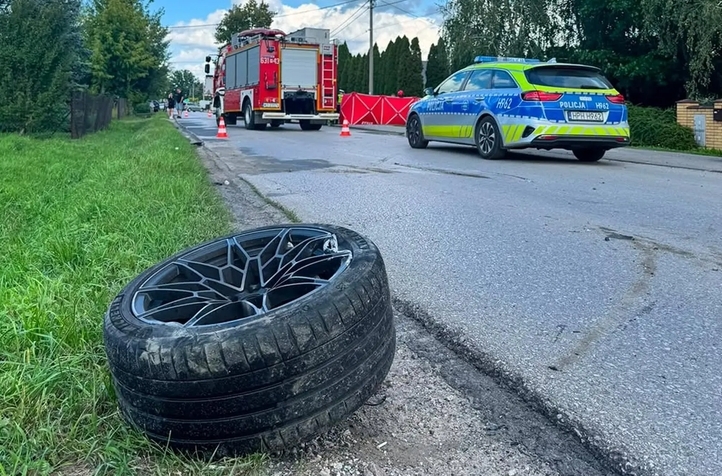 tragiczny wypadek pod Sochaczewem | fot. Komenda Powiatowa Państwowej Straży Pożarnej w Sochaczewie