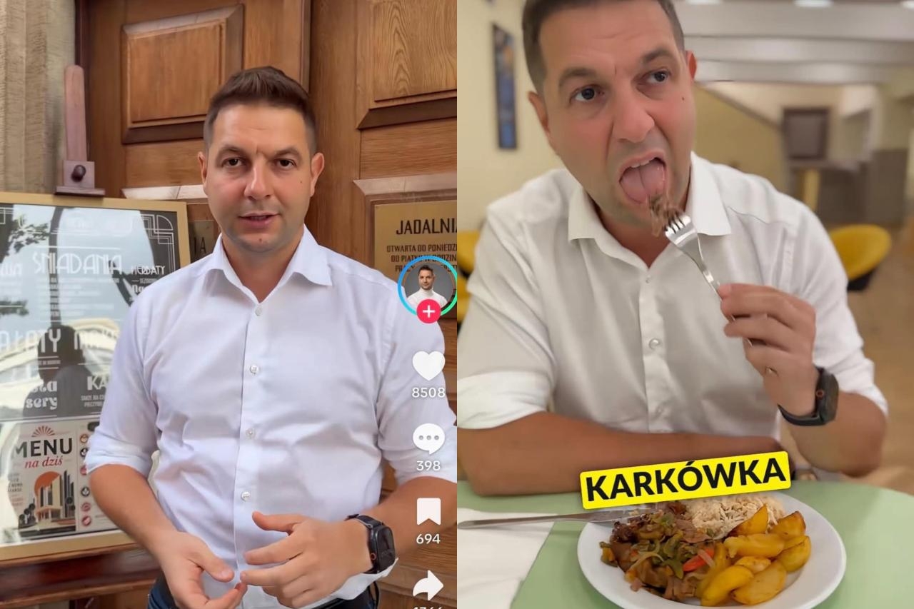 Patryk Jaki na stołówce w Ministerstwie Edukacji Narodowej | fot. tiktok.com/@patrykjakiofficial