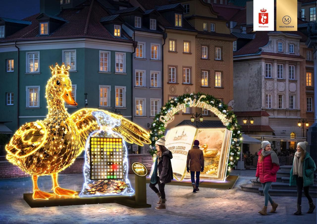 nowa iluminacja świąteczna w Warszawie | fot. Miasto Stołeczne Warszawa Facebook