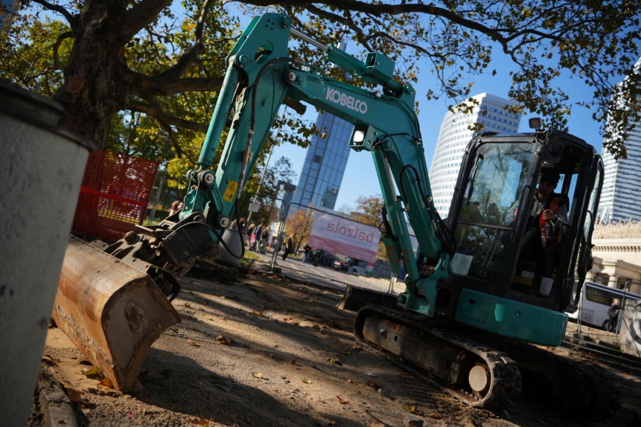 prace nad Aleją Centralną w Warszawie | fot. ZDM Warszawa